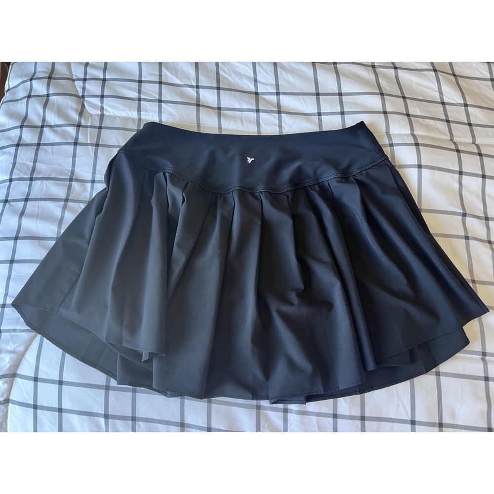 Old Navy Qk Dry Skirt Skort L Black Pleated Pull On Tennis Golf Activewear